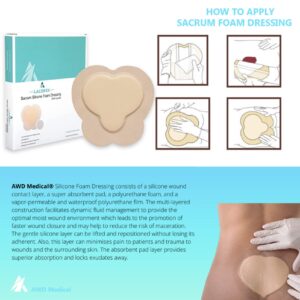 Silicone Foam Dressing for High Exudate Wounds (Sacrum 7"x6.8")