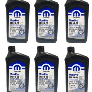 Mopar MaxPro 5W20 SAE Motor Oil for Jeep Dodge Chrysler Ram Case of 6 Quarts