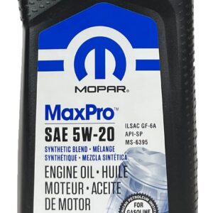 Mopar MaxPro 5W20 SAE Motor Oil for Jeep Dodge Chrysler Ram Case of 6 Quarts