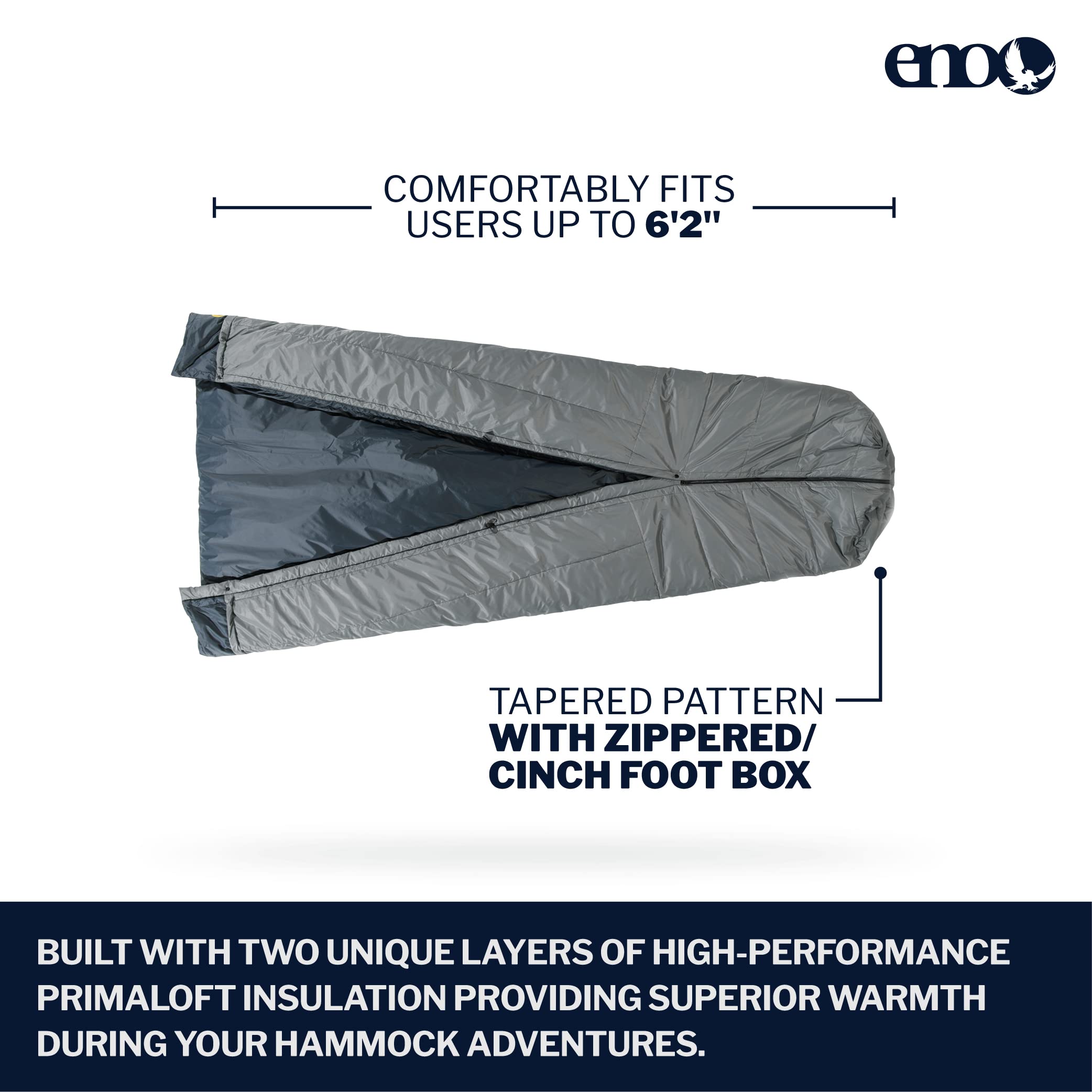 ENO, Vesta TopQuilt - Protective and Warm Hammock Quilt with Synthetic Insulation - for Camping, Hiking, Backpacking, Festival, Travel, or The Beach - Storm