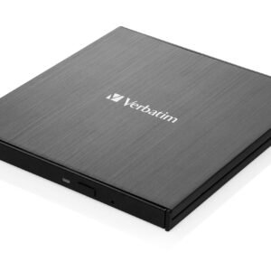 Verbatim External Slimline CD/DVD Writer - USB 3.2 Gen1 with USB-C Connection incl. USB-C to USB-A Cable - Compact Design - External DVD Writer - External CD-Drive - Slim Design