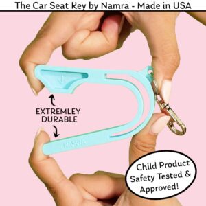 The Car Seat Key - Original Car Seat Key Chain Buckle Release Tool - Easy Unbuckle Opener Aid for Nails, Parents, Grandparents & Older Children by NAMRA Made in USA (1 Pack, Leopard)