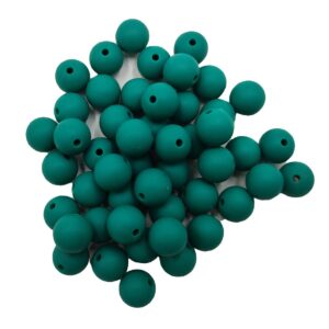 50pcs emerald color silicone round beads sensory 15mm silicone pearl bead bulk mom necklace diy jewelry making decoration