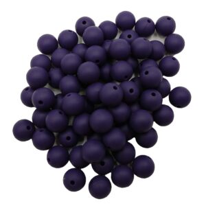50pcs twilight purple color silicone round beads sensory 15mm silicone pearl bead bulk mom necklace diy jewelry making decoration