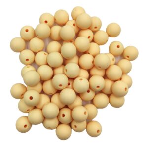 50pcs beige color silicone round beads sensory 15mm silicone pearl bead bulk mom necklace diy jewelry making decoration