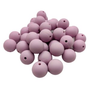 50pcs lilac purple color silicone round beads sensory 15mm silicone pearl bead bulk mom necklace diy jewelry making decoration