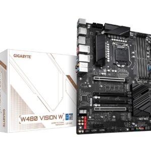 Gigabyte W480 Vision W (LGA 1200/Intel W480/ATX/Dual M.2/SATA 6Gb/s/USB 3.2 Gen 2/Dual Intel LAN/Multi-GPU Support/ECC Memory Support/Motherboard)