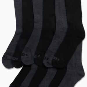 AND1 Men's Athletic Arch Compression Cushion Comfort Crew Socks (12 Pack), Size 6-12.5, BlackGray