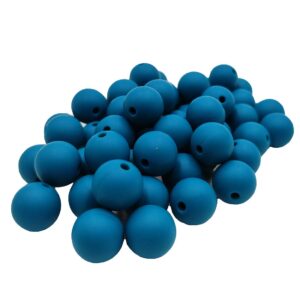 100pcs Biscay Bay Color Silicone Round Beads Sensory 15mm Silicone Pearl Bead Bulk Mom Necklace DIY Jewelry Making Decoration