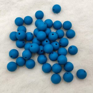 100pcs Biscay Bay Color Silicone Round Beads Sensory 15mm Silicone Pearl Bead Bulk Mom Necklace DIY Jewelry Making Decoration