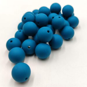 100pcs Biscay Bay Color Silicone Round Beads Sensory 15mm Silicone Pearl Bead Bulk Mom Necklace DIY Jewelry Making Decoration