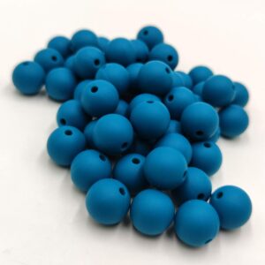 100pcs Biscay Bay Color Silicone Round Beads Sensory 15mm Silicone Pearl Bead Bulk Mom Necklace DIY Jewelry Making Decoration