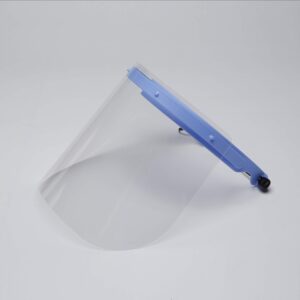 optiazure safety face shield, 1 frame with 10 removable transparent shield, anti-fog, splash and dust resistant