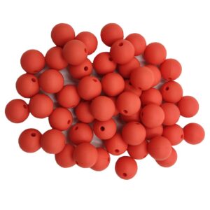 50pcs fusion coral color silicone round beads sensory 15mm silicone pearl bead bulk mom necklace diy jewelry making decoration