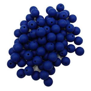 50pcs sapphire color silicone round beads sensory 15mm silicone pearl bead bulk mom necklace diy jewelry making decoration