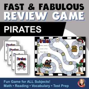 educational review board game for any subject - pirate theme