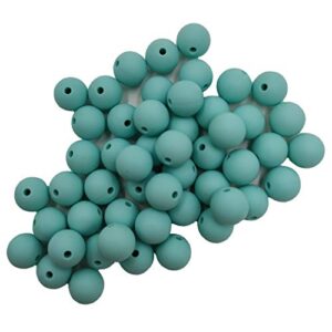 50pcs aruba blue color silicone round beads sensory 15mm silicone pearl bead bulk mom necklace diy jewelry making decoration