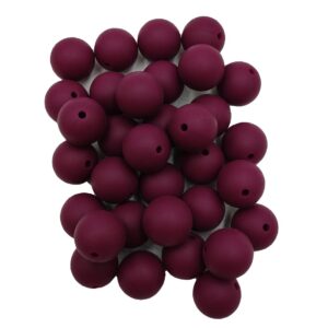 100pcs red wine color silicone round beads sensory 15mm silicone pearl bead bulk mom necklace diy jewelry making decoration