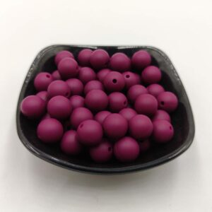 100pcs Red Wine Color Silicone Round Beads Sensory 15mm Silicone Pearl Bead Bulk Mom Necklace DIY Jewelry Making Decoration