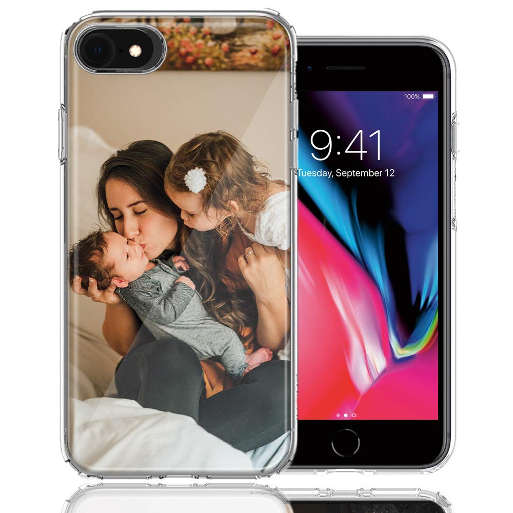 MUNDAZE Design Your Own iPhone SE (2020) SE 3 (2022) 6/7/8 Case, Personalized Dual Layered Photo Phone Cover