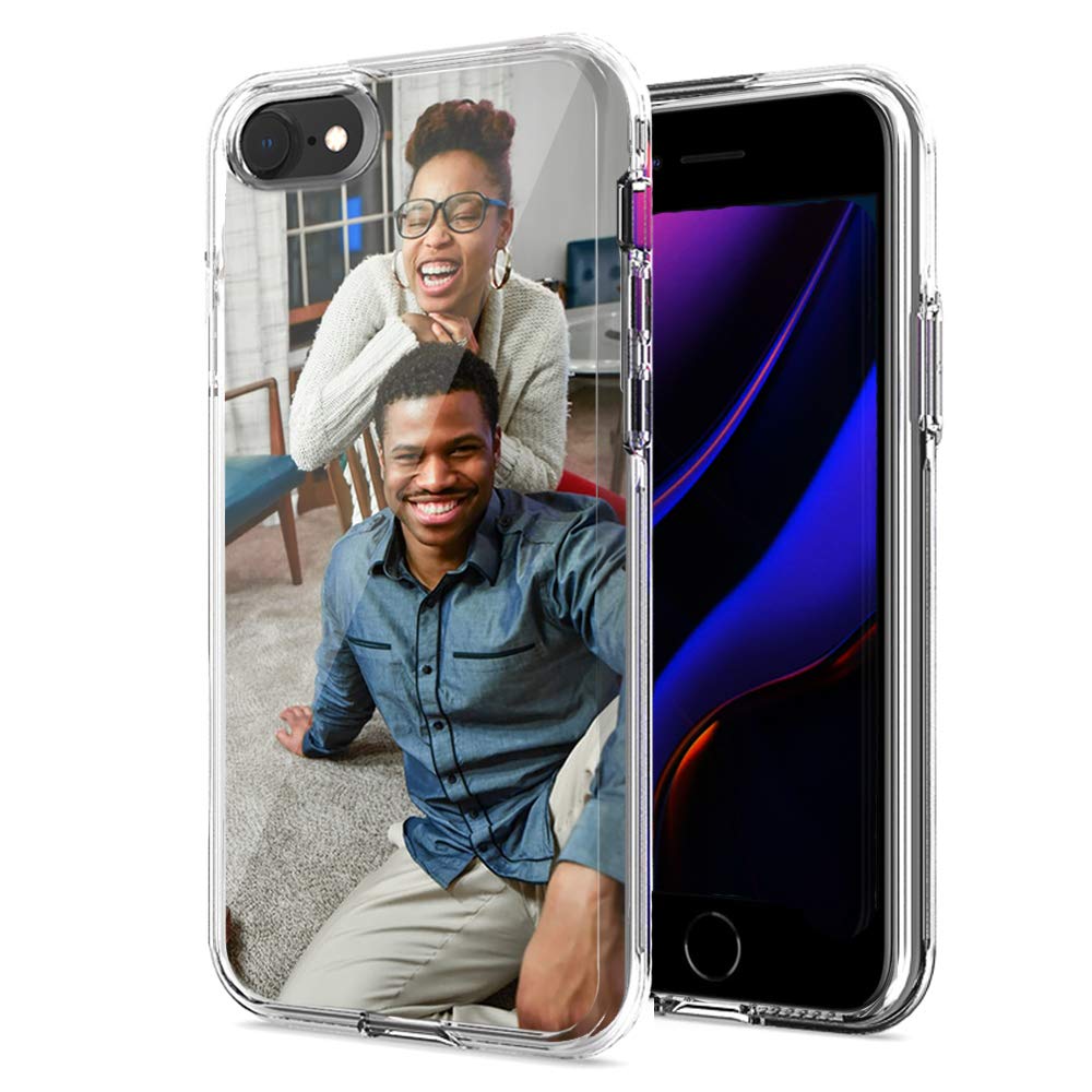 MUNDAZE Design Your Own iPhone SE (2020) SE 3 (2022) 6/7/8 Case, Personalized Dual Layered Photo Phone Cover