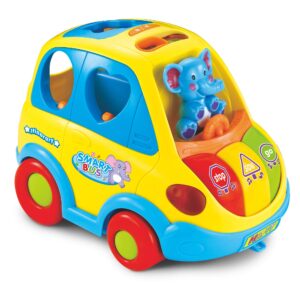 clever coupe – car shape sorter with music, lights and movement – 5 animal shape blocks, 2 sound options, 2 play modes – activity car toy for babies and toddlers age 18+ months