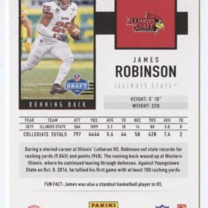 2020 Score #382 James Robinson RC Rookie Illinois State Redbirds Football Trading Card