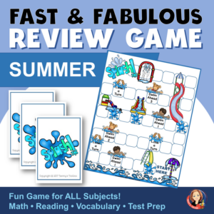 educational review board game for any subject - summer review theme