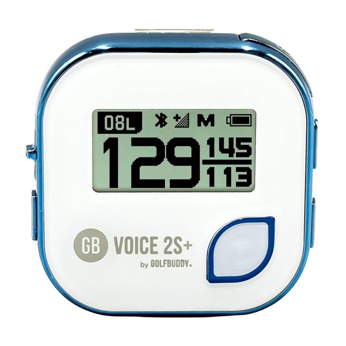 GOLFBUDDY Voice 2S+ Talking GPS Rangefinder, Clip on Hat Golf Navigation, Slope Mode on/Off, 18 Hours Battery Life, Shot Distance Measurement, Preloaded with 40,000 Courses Worldwide (Blue)