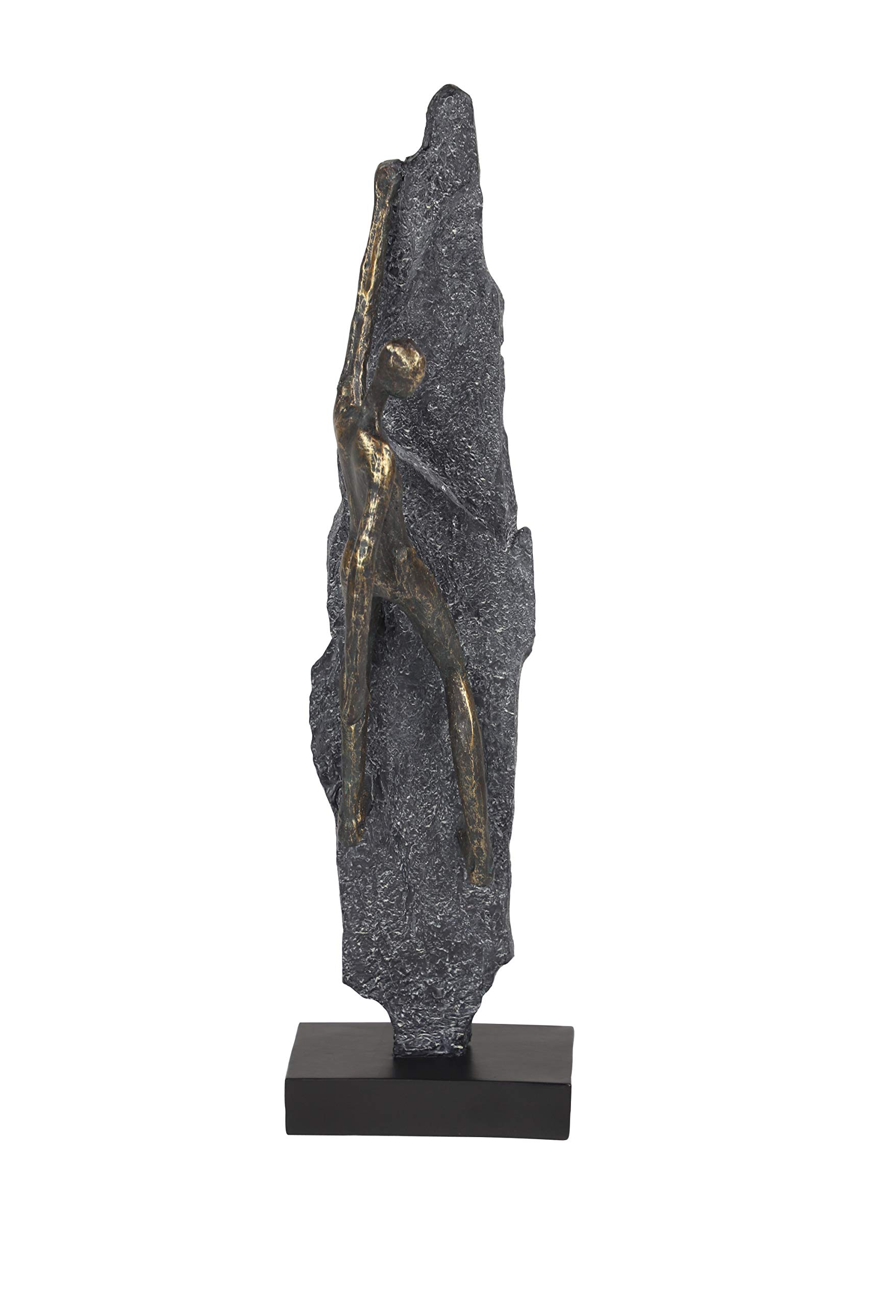 Deco 79 Polystone People Decorative Sculpture Climbing Home Decor Statue, Accent Figurine 6" x 5" x 19", Bronze