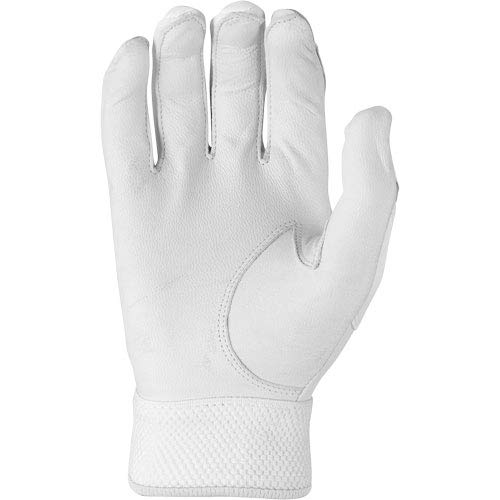 Marucci Youth Crest Baseball/Fastpitch Batting Gloves, White/White, Youth Medium