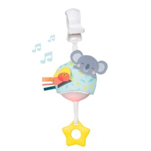 taf toys musical koala, on-the-go pull down hanging music and lights infant toy | parent and baby’s travel companion, soothe baby, keeps baby relaxed while strolling, for newborns and up