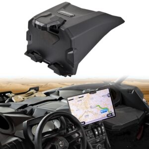 sautvs electronic device tablet phone holder for can-am maverick x3 2017-2024 accessories, x3 electronic device mounts with storage box organizer tray, replace #715002874