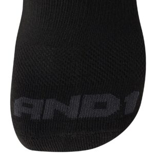 AND1 Men's Socks - Athletic Cushion Quarter Cut Ankle Socks (12 Pack), Size 6-12.5, Black