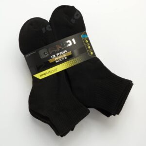 AND1 Men's Socks - Athletic Cushion Quarter Cut Ankle Socks (12 Pack), Size 6-12.5, Black