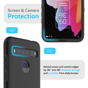 TUDIA DualShield Designed for TCL 10L Case T770B, [Merge] Shockproof Military Grade Tough Dual Layer Hard PC Soft TPU Slim Protective Case - Matte Black