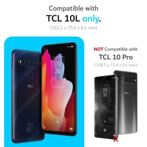 TUDIA DualShield Designed for TCL 10L Case T770B, [Merge] Shockproof Military Grade Tough Dual Layer Hard PC Soft TPU Slim Protective Case - Matte Black