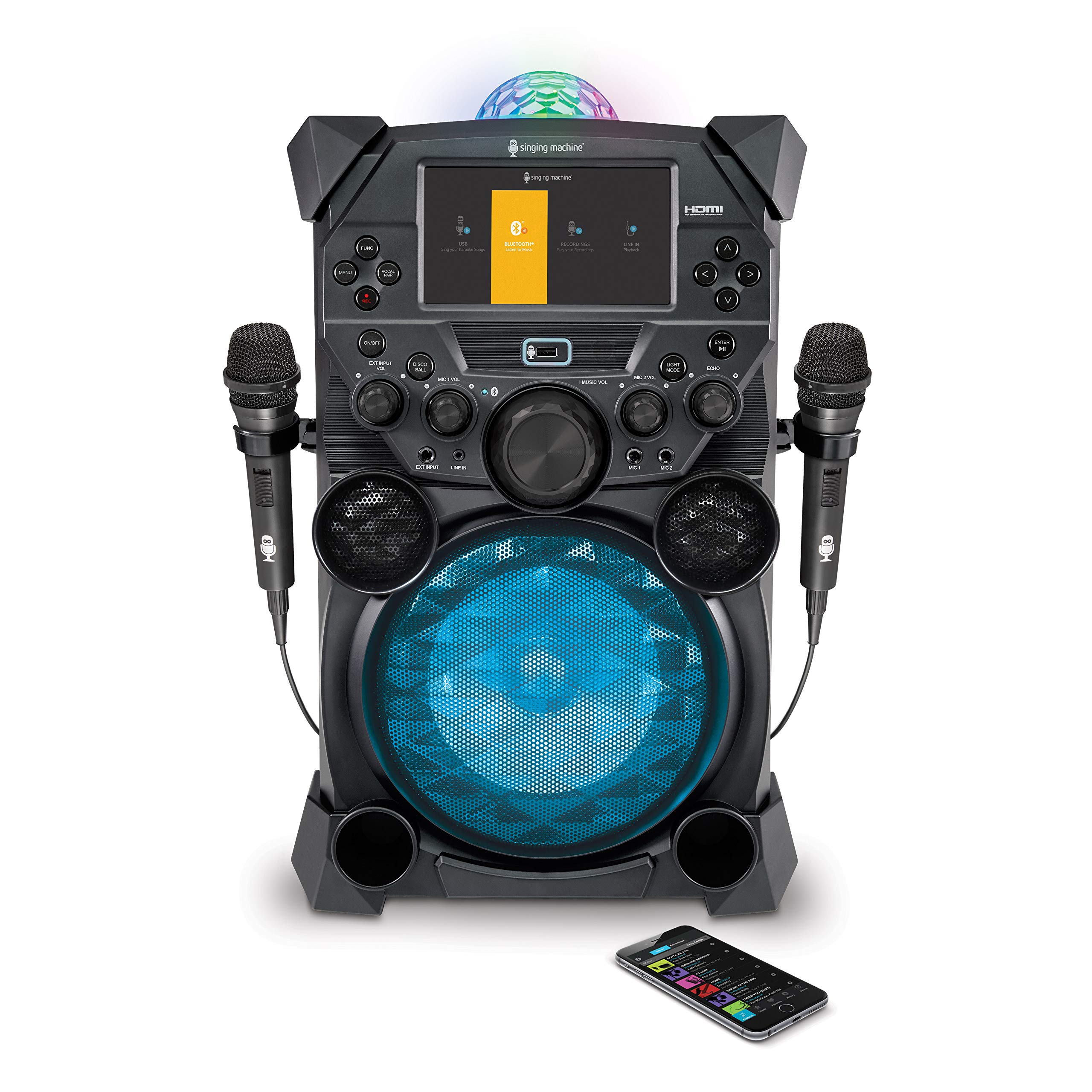 Singing Machine Festival SDL9050 with LCD Monitor, Rechargeable Battery and Bluetooth Streaming