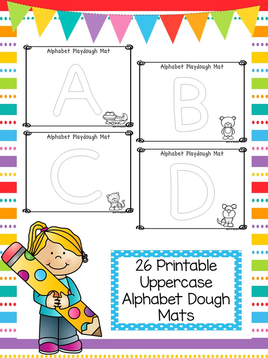 26 Printable Uppercase Alphabet Dough Mats Activity