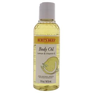 burts bees body oil - lemon and vitamin e unisex oil 5 oz, white