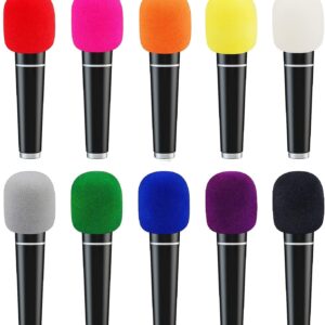 Fielect Microphone Cover Sponge Foam Mic Cover Handheld Microphone Windscreen Shield Protection Mic Foam Filter Cover White for Karaoke DJ, KTV, Broadcasting