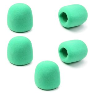 fielect 5pcs microphone covers foam mic cover handheld microphone windscreen shield protection mic foam filter green for ktv broadcasting