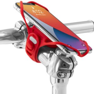 bone】 bike tie pro 4 bike phone mount bicycle phone holder for stem mounting 4.7"-7.2" cell phones, ultra light phone mount for bike motorcycle, designed for road touring bicycle accessories - red