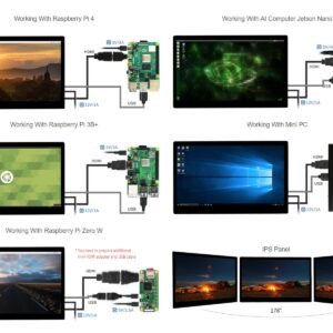 waveshare 11.6inch Capacitive Touch LCD Screen Compatible with Raspberry Pi4B/3B+/3A+/2B/B+/A+/Zero/Zero W/WH/Zero 2W CM3+/4 1920×1080 Resolution HDMI IPS Supports Jetson Nano/Windows