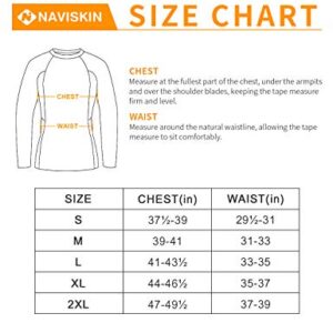 NAVISKIN Men's Long Sleeve Rash Guard Swim Shirts Compression Rashguard Sun Shirts UPF 50+ Baselayer Sun Shirts Black Size XXL