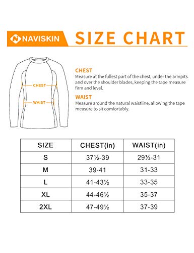 NAVISKIN Men's Long Sleeve Rash Guard Swim Shirts Compression Rashguard Sun Shirts UPF 50+ Baselayer Sun Shirts Black Size XXL