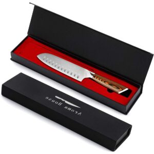 Aroma House Santoku Knife 7 Inch, Kitchen Knife, German High Carbon Stainless Steel,Ergonomic Handle, Ultra Sharp Knife for Kitchen&Restaurant,Christmas Gift