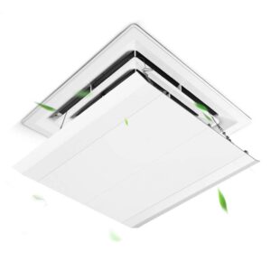 liveinu canvas air deflector adjustable reusable heat and air deflector for drop ceiling vents rv, home hvac, ac and ceiling registers air conditioner deflector white 11.7"x11.7" inch