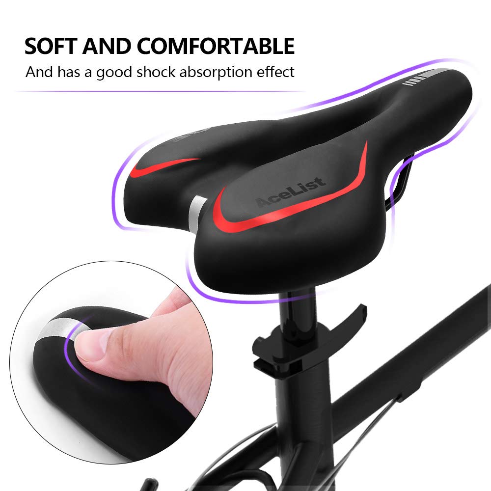 AceList Bike Seat Most Comfortable Bicycle Seat Gel Waterproof Bike Saddle with Central Relief Zone and Ergonomics Design for Mountain Bikes,Road Bikes,Men and Women