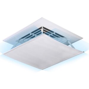 liveinu canvas air deflector adjustable reusable heat and air deflector for drop ceiling vents rv, home hvac, ac and ceiling registers air conditioner deflector white 23"x23" inch